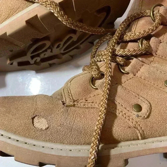 Roxy Boots faux fur lining tie up boot tan size 10 - Picture 5 of 9